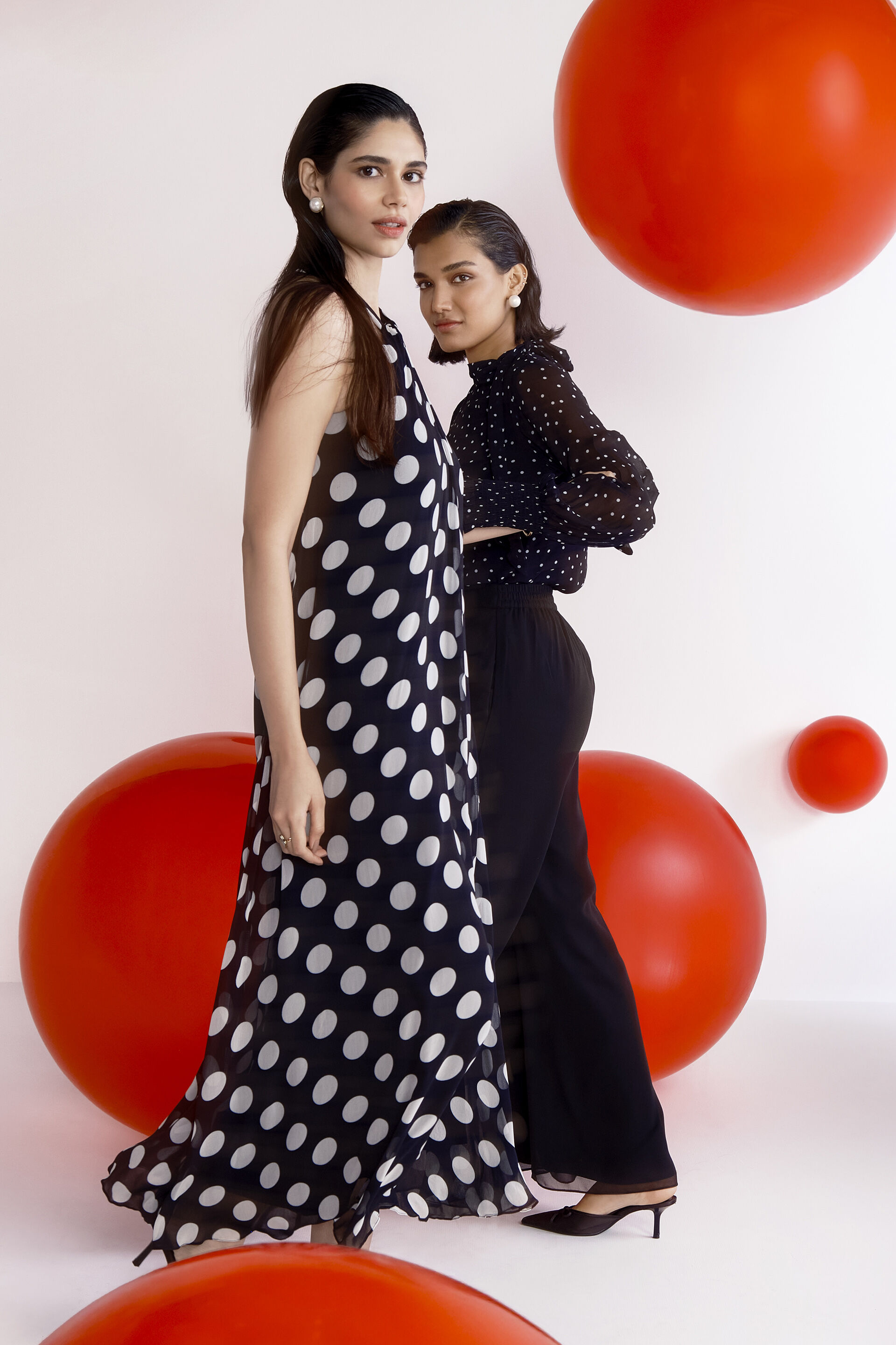 Polka Party Dress, Black, image 6